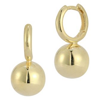 Sunkissed Sterling Sterling Silver Ball Drop Huggie Earrings