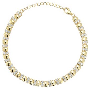 Sunkissed Sterling Cubic Zirconia & Bead Bracelet