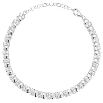 Sunkissed Sterling Cubic Zirconia & Bead Bracelet