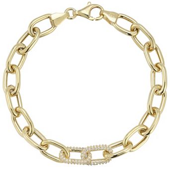 Sunkissed Sterling Cubic Zirconia Link Bracelet
