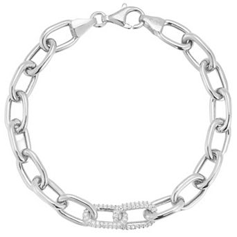 Sunkissed Sterling Cubic Zirconia Link Bracelet