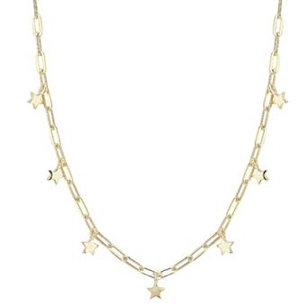 Sunkissed Sterling 14k Gold Over Silver Star Charm Choker Necklace