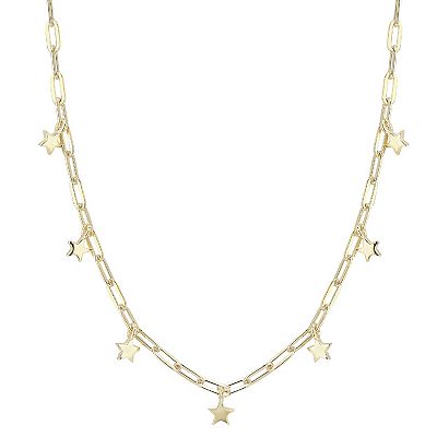 Sunkissed Sterling 14k Gold Over Silver Star Charm Choker Necklace
