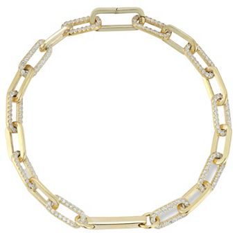 Sunkissed Sterling Cubic Zirconia Pave Link Bracelet