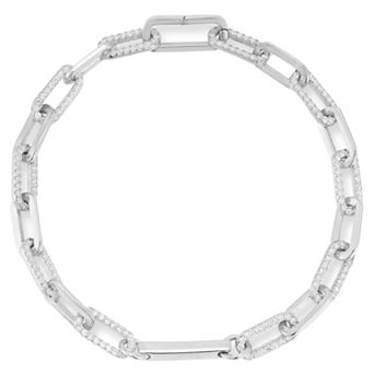 Sunkissed Sterling Cubic Zirconia Pave Link Bracelet