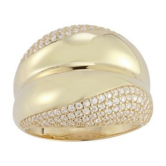 Sunkissed Sterling Cubic Zirconia Bold Dome Ring