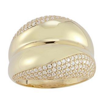 Sunkissed Sterling Cubic Zirconia Bold Dome Ring