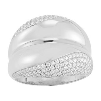 Sunkissed Sterling Cubic Zirconia Bold Dome Ring