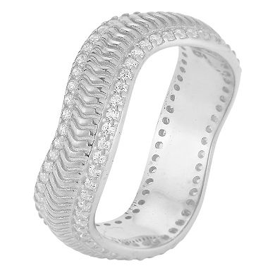 Sunkissed Sterling Cubic Zirconia Curved Ring