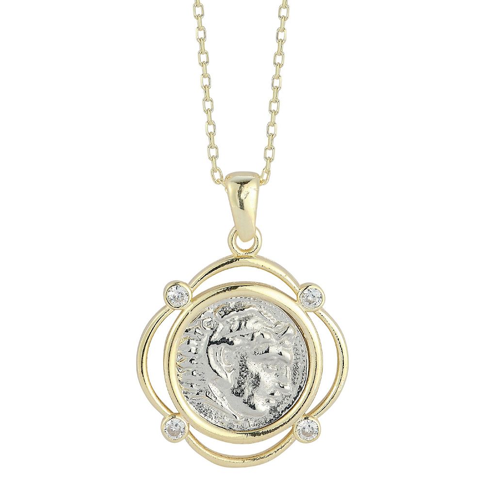Sunkissed Sterling Cubic Zirconia Coin Necklace