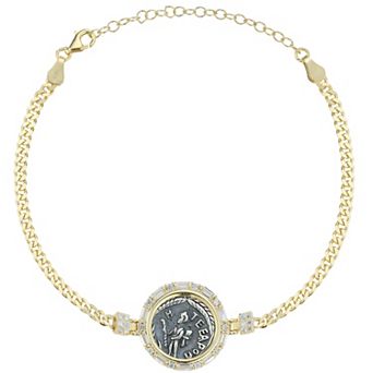 Sunkissed Sterling Cubic Zirconia Coin Bracelet