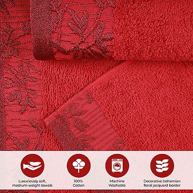 SUPERIOR Wisteria 2-PC Floral Embroidered Jacquard Towel Set