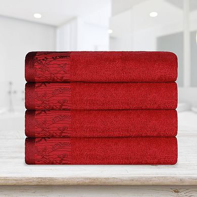 SUPERIOR 4-Piece Wisteria Cotton Bath Towel Set