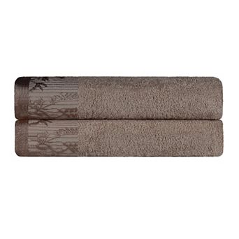 SUPERIOR Wisteria 2 pc Floral Embroidered Jacquard Towel Set