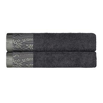 SUPERIOR Wisteria 2 pc Floral Embroidered Jacquard Towel Set