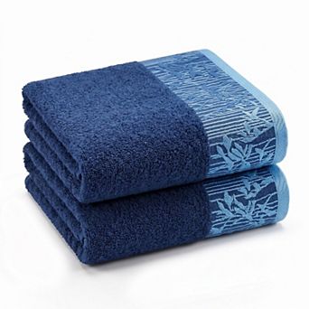 SUPERIOR Wisteria 2 pc Floral Embroidered Jacquard Towel Set
