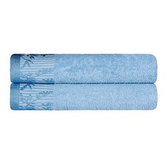 SUPERIOR Wisteria 2 pc Floral Embroidered Jacquard Towel Set