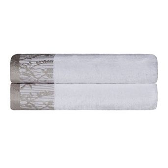 SUPERIOR Wisteria 2 pc Floral Embroidered Jacquard Towel Set
