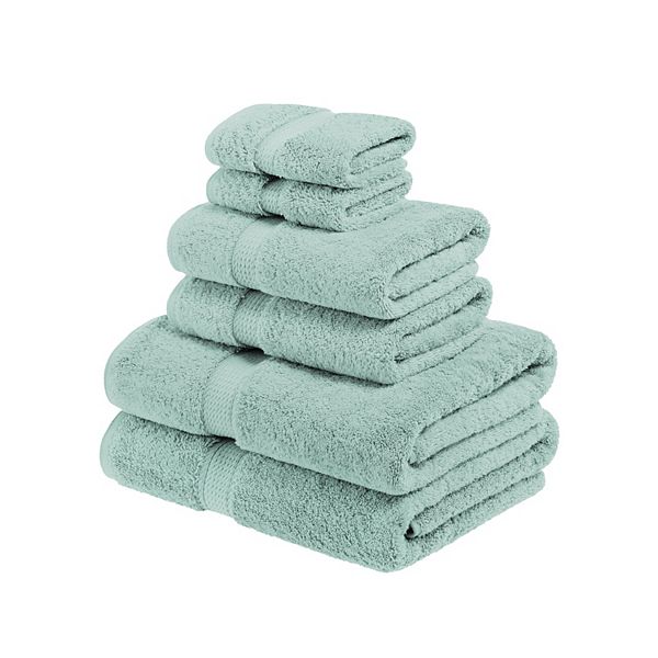 Superior Egyptian Cotton Heavyweight 6-Piece Towel Set, Sea Foam