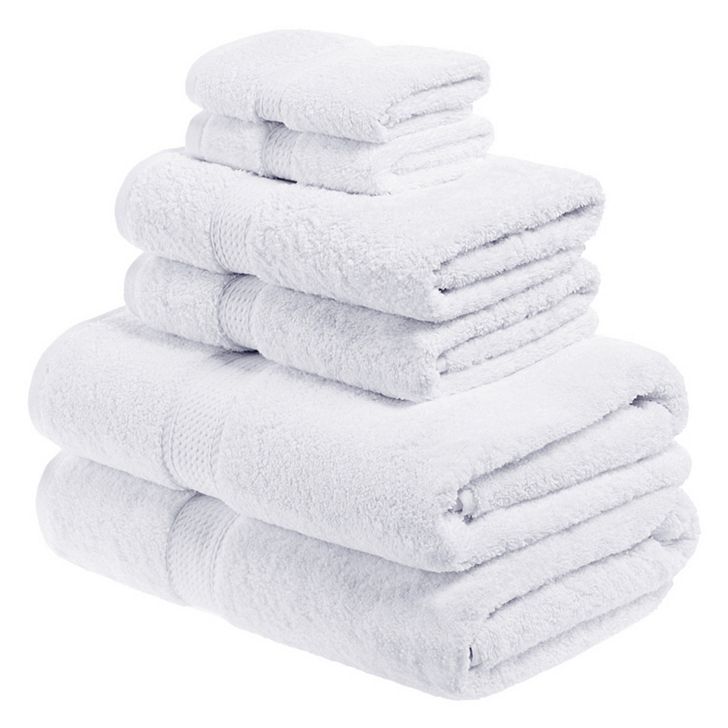 SUPERIOR 6-piece Egyptian Cotton Bath Towel Set-white