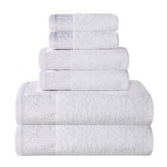 Superior Wisteria 6 pc Floral Bohemian Embroidered Jacquard Towel Set