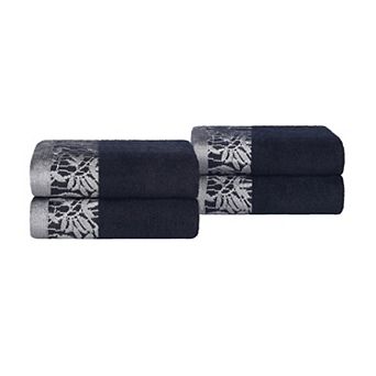 Superior Wisteria 4 pc Floral Bohemian Embroidered Jacquard Hand Towel Set