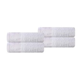Superior Wisteria 4 pc Floral Bohemian Embroidered Jacquard Hand Towel Set