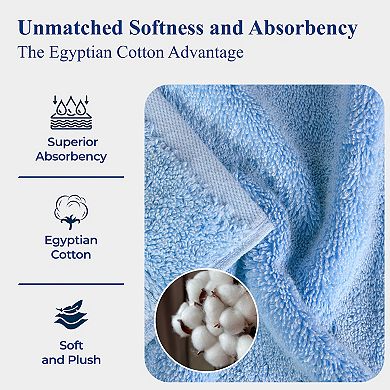 SUPERIOR 6-piece Egyptian Cotton Washcloth Set