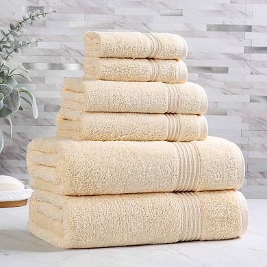 SUPERIOR 6-piece Plush Egyptian Cotton Bath Towel Set