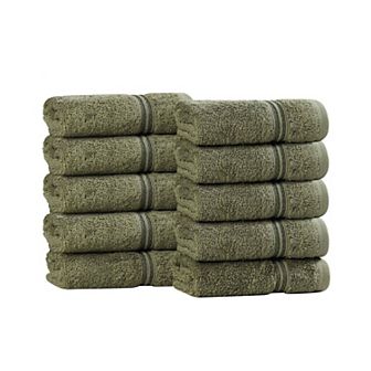 SUPERIOR 10 pc Egyptian Cotton Washcloth Set