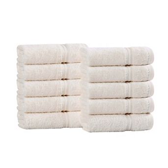 SUPERIOR 10 pc Egyptian Cotton Washcloth Set