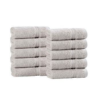 SUPERIOR 10 pc Egyptian Cotton Washcloth Set