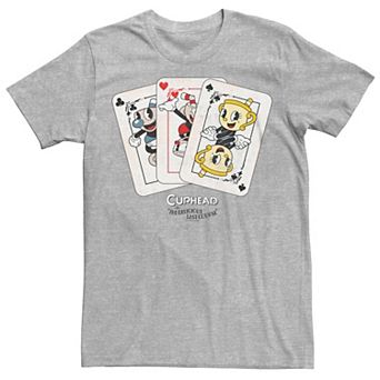 Men's Cuphead Characters Poker Cards Graphic Tee