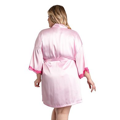 Plus Size Lilac+London Solid Kimono Wrapper