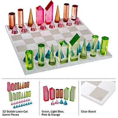 Trademark Games Modern Acrylic Chess Set