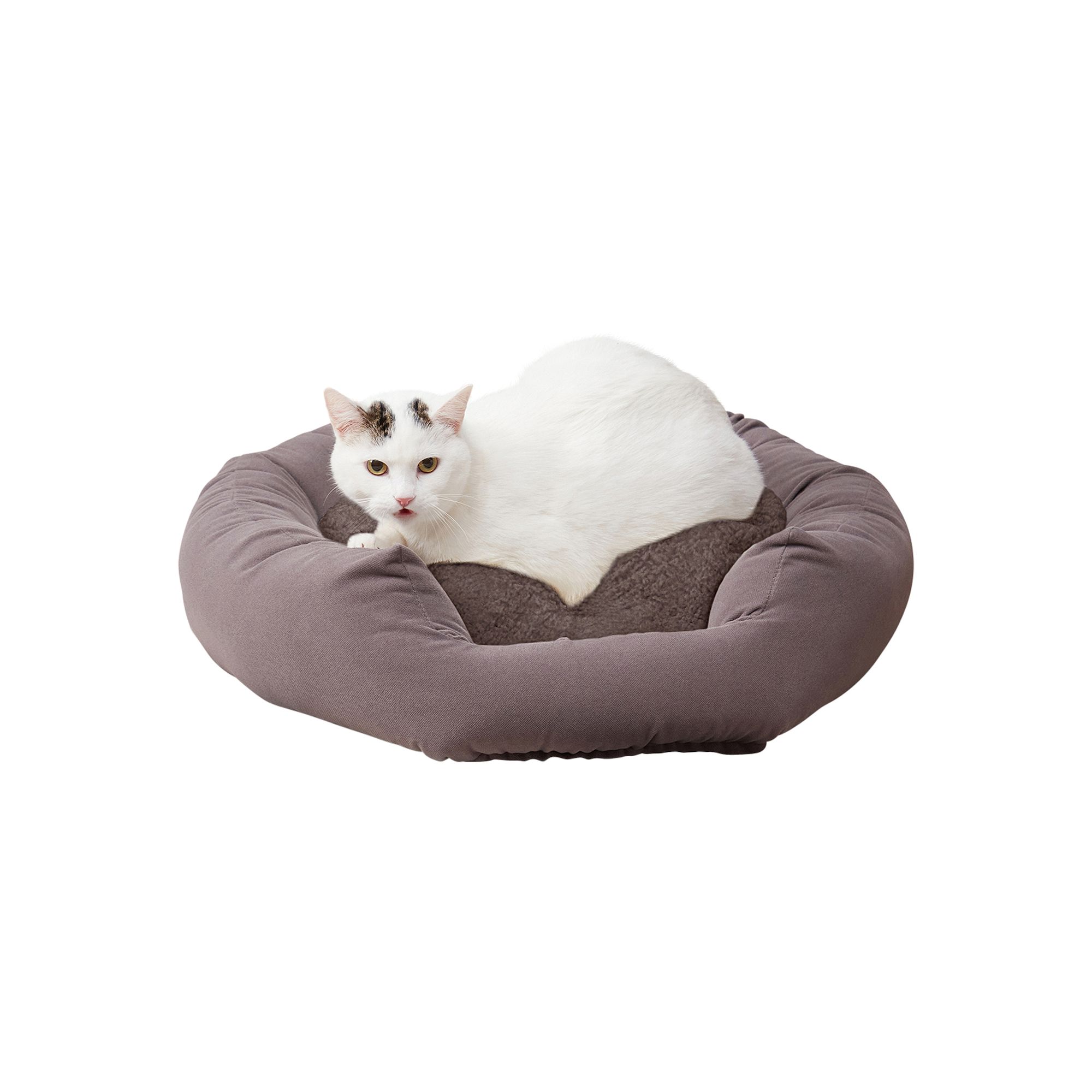 Happy Hounds Chloe Cuddler Donut Cat Bed, Gray