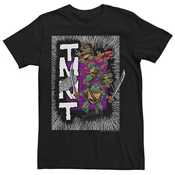 Men's TMNT Mutant Mayhem Action Poster Graphic Tee