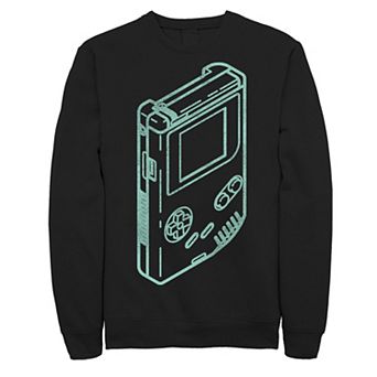 Men's Nintendo Gameboy Line Art Long Sleeve Fleece Top