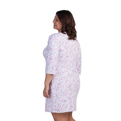 Plus Size Miss Elaine Essentials Micro Velvet Short Nightgown