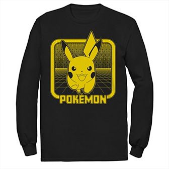 Men's Pokémon Retro Digital Pikachu Long Sleeve Tee