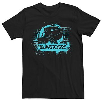 Men's Pokémon Blue Blastoise Graffiti Wall Tee