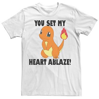 Men's Pokémon Charmander You Set My Heart Ablaze Tee