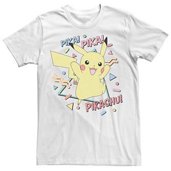 Men's Pokémon Happy Pikachu Vintage Background Tee