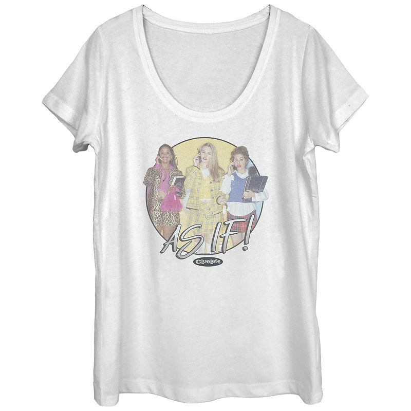 Juniors' Plus Clueless Cher's Trio As If Scoop Neck Graphic Tee, Girl's,