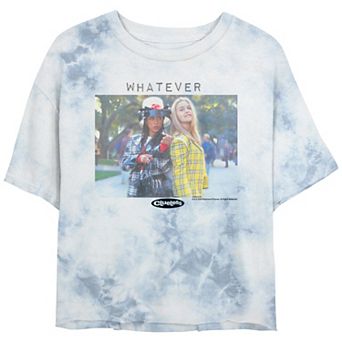 Juniors' Clueless Dionne & Cher Whatever Portrait Bombard Wash Cropped Graphic Tee