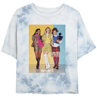 Juniors' Clueless Cher Dionne Tai Ugh As If Bombard Wash Cropped Graphic Tee
