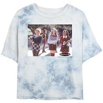 Juniors' Clueless Classic Group Shot Bombard Wash Cropped Graphic Tee