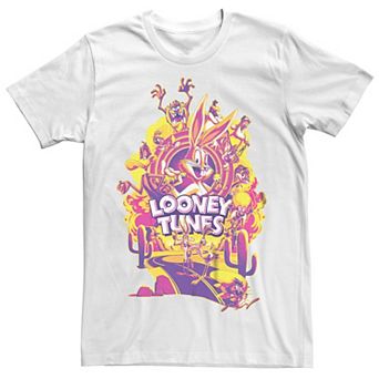 Men's Looney Tunes Logo And Crew In The Desert Graphic Tee