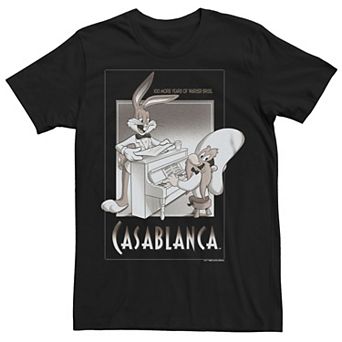 Men's Looney Tunes Bugs And Yosemite Sam Casablanca Piano Graphic Tee