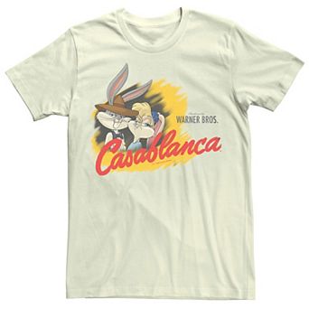 Men's Looney Tunes Bugs And Lola Bunny Casablanca Poster Graphic Tee